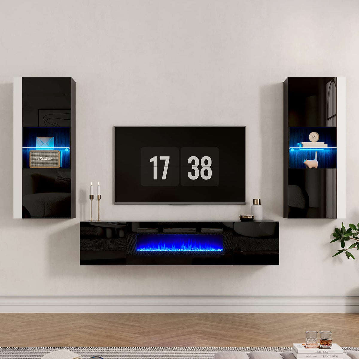 Photon Fireplace Wall Unit 68 " Black