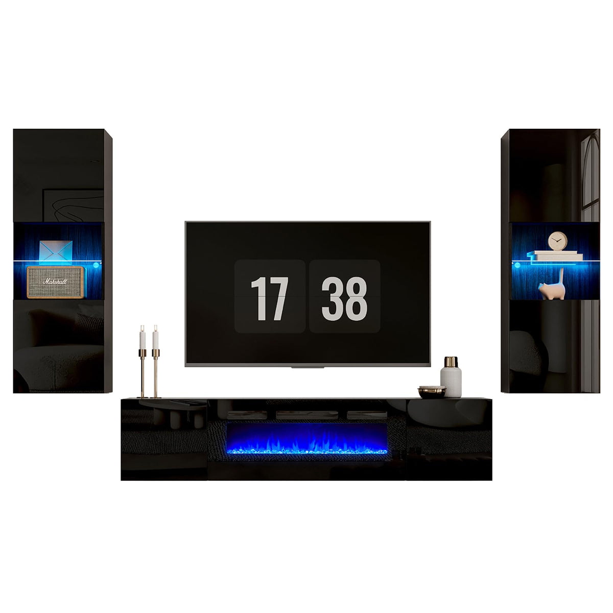 Photon Fireplace Wall Unit 68 " Black