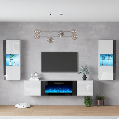 Photon Fireplace Wall Unit 80 " White