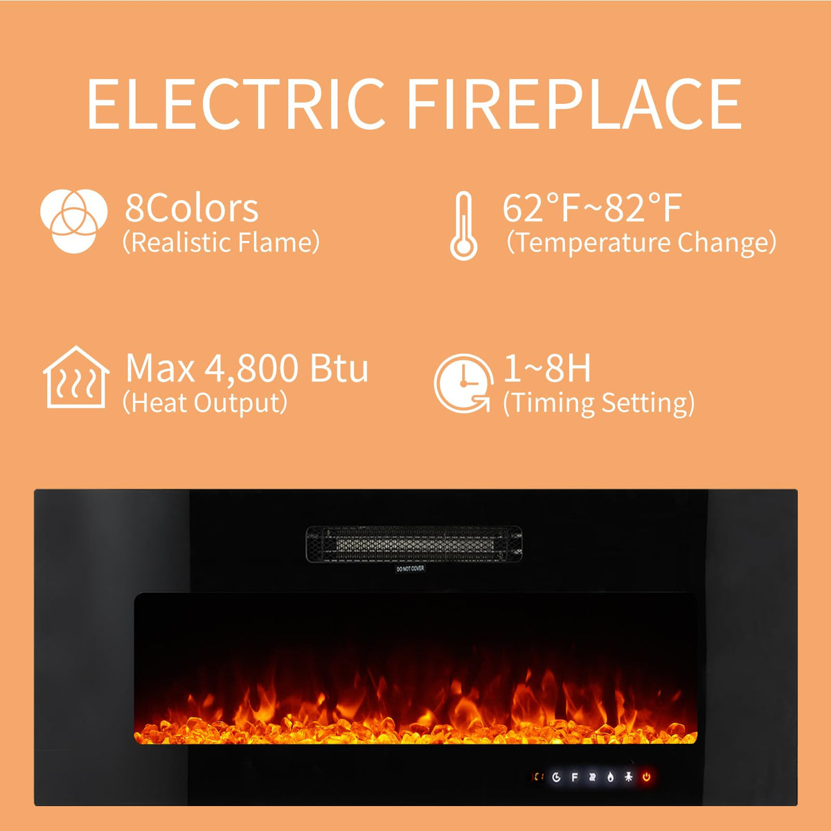 Photon Fireplace Wall Unit 80 " White