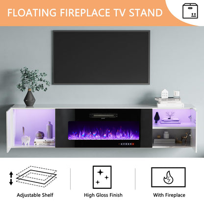 Photon Fireplace Wall Unit 80 " White