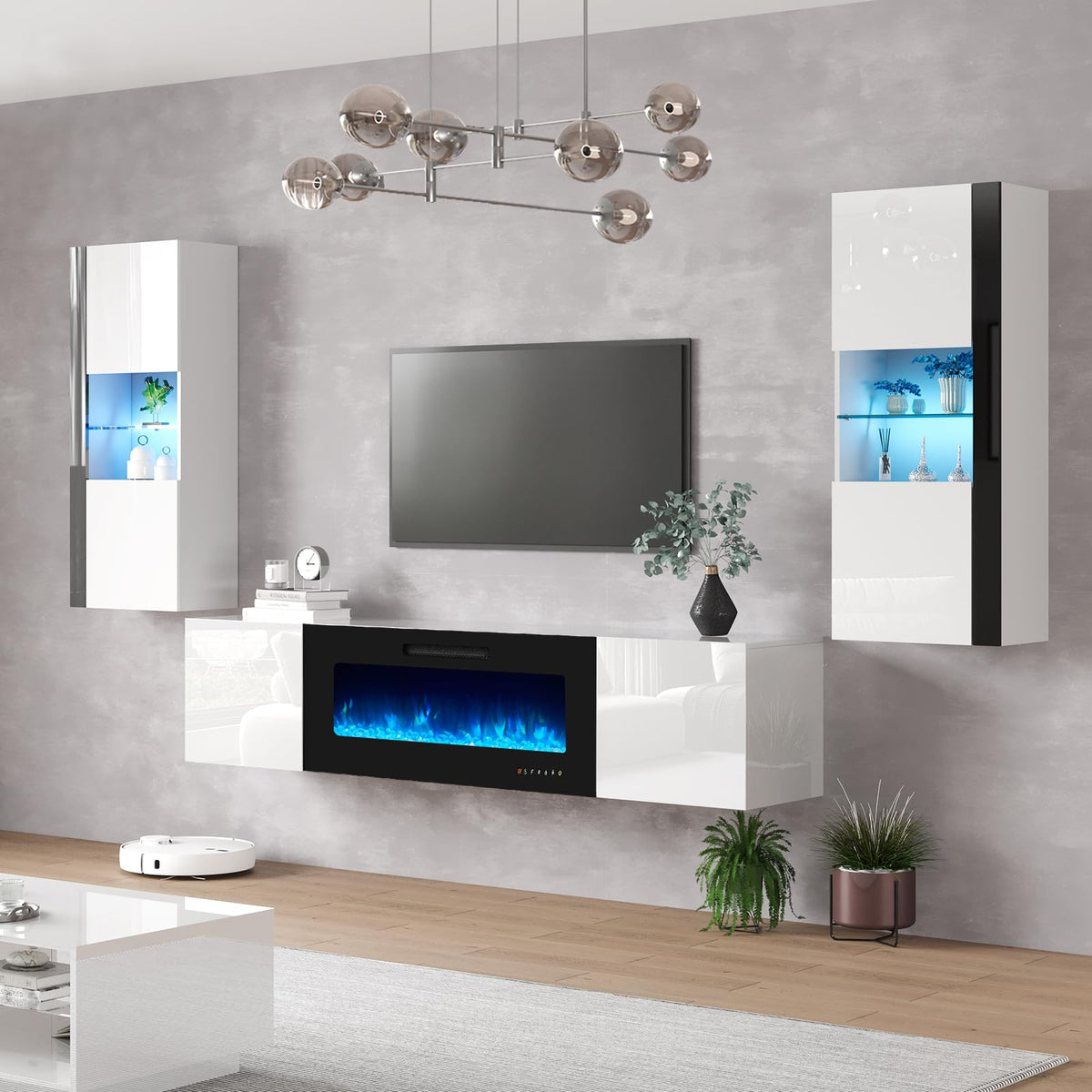 Photon Fireplace Wall Unit 80 " White