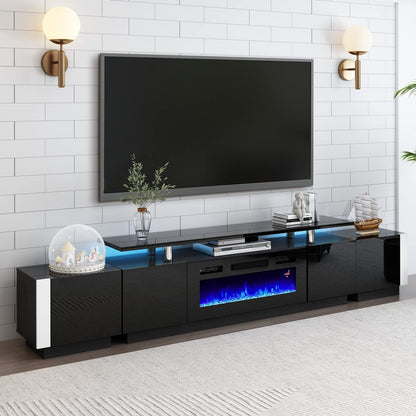 Sheer Large Fireplace TV Console Set 70 "