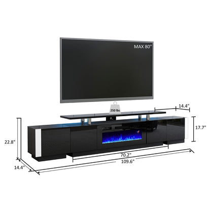 Sheer Large Fireplace TV Console Set 70 "