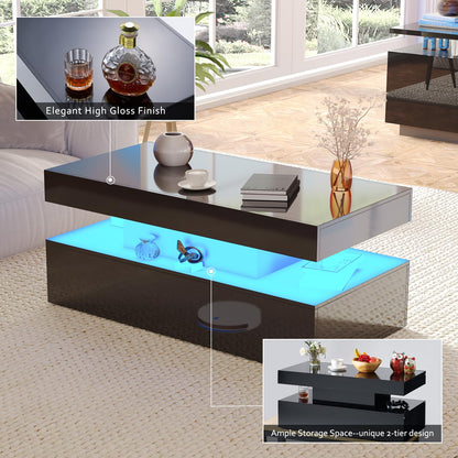 Sheer Modern 3-Piece Fireplace Table Set Black 70 "