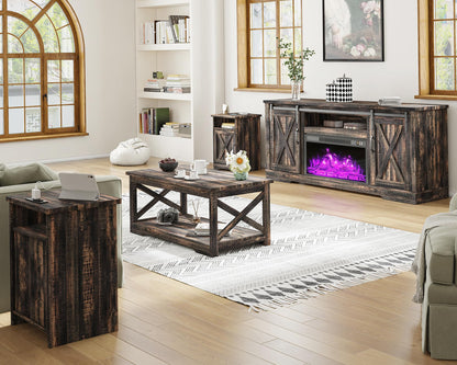 Renner 5-Piece Living Room Table Set Dark Oak