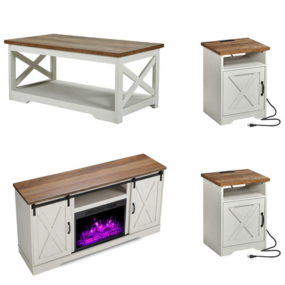 Renner 5-Piece Living Room Table Set White