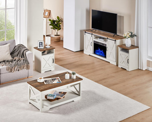 Renner 5-Piece Living Room Table Set White