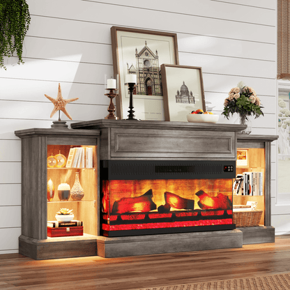 CFT030 Jetson Fireplace TV Stand Wash Grey
