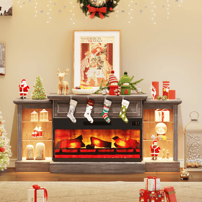 CFT030 Jetson Fireplace TV Stand Wash Grey