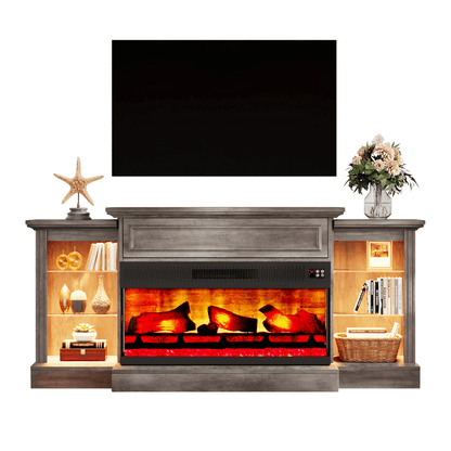 CFT030 Jetson Fireplace TV Stand Wash Grey