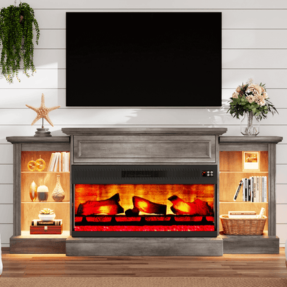 CFT030 Jetson Fireplace TV Stand Wash Grey