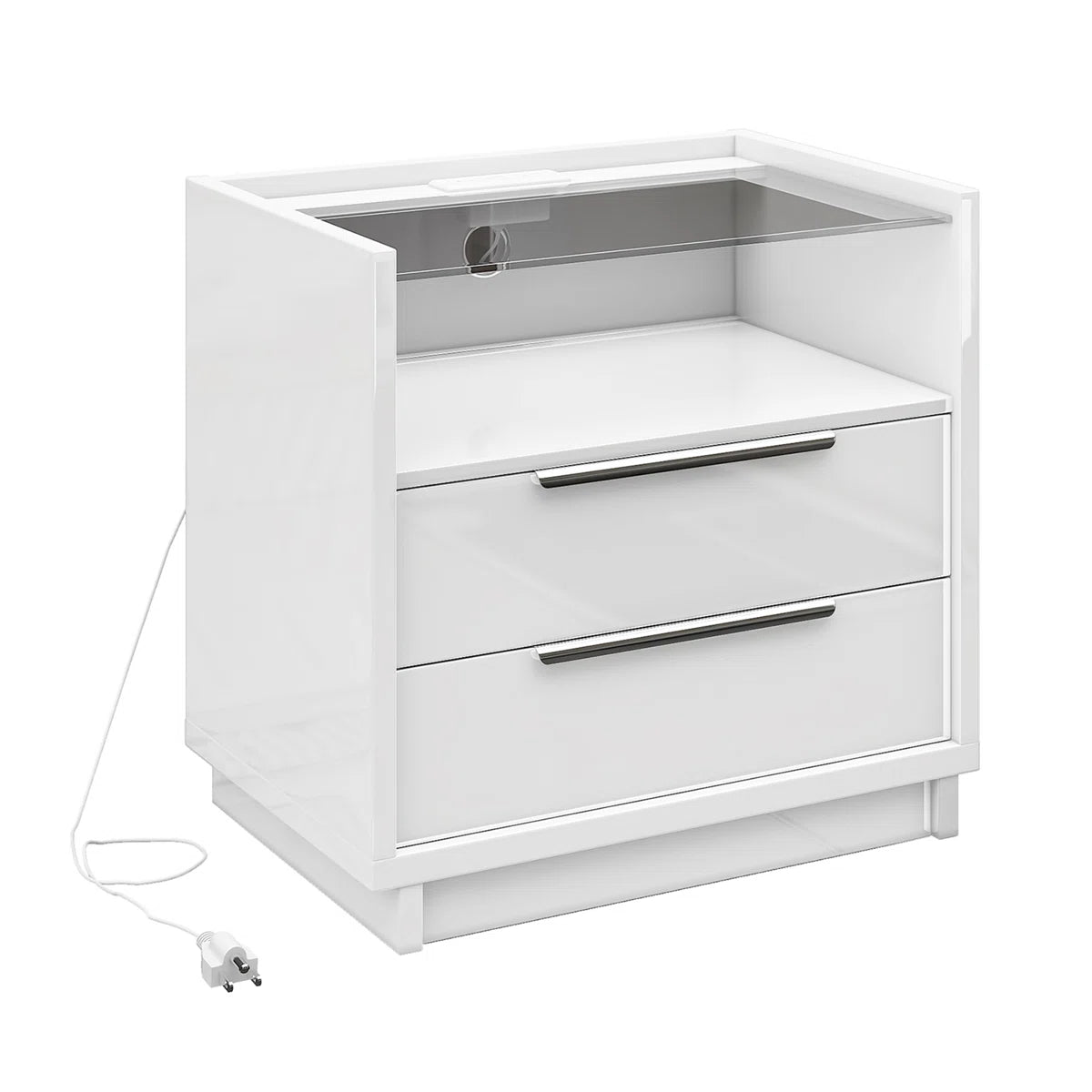 Kino Nightstands 23.6" High Gloss Amerlife Double White