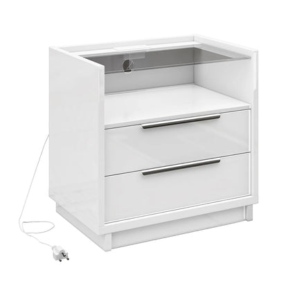 Kino Nightstands 23.6" High Gloss Amerlife Single White