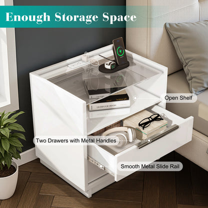 Kino Nightstands 23.6" High Gloss Amerlife Single White