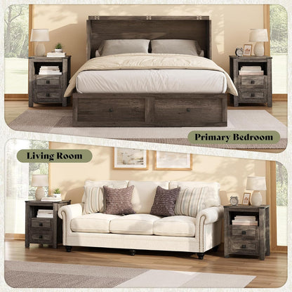 Marlowe Farmhouse Storage Set Amerlife Black Oak