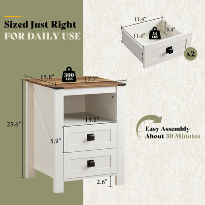 Marlowe Farmhouse Storage Set Amerlife Distressed White