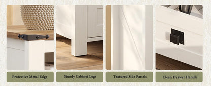 Marlowe Farmhouse Storage Set Amerlife Distressed White