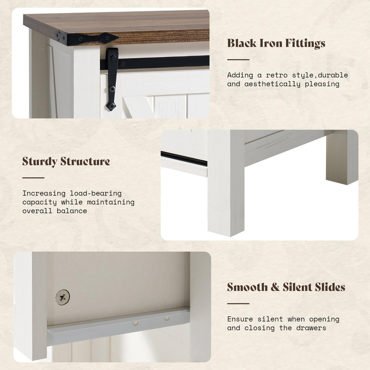 Marlowe Farmhouse Dresser Set Amerlife Distressed White