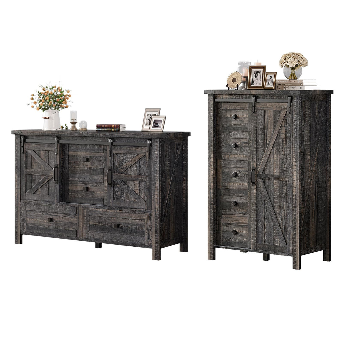 Marlowe Farmhouse Dresser Set Amerlife Black Oak