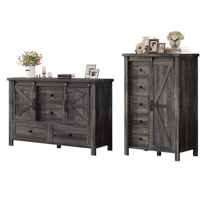 Marlowe Farmhouse Dresser Set Amerlife Black Oak