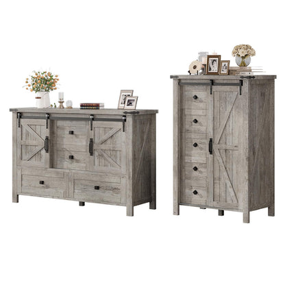Marlowe Farmhouse Dresser Set Amerlife Rustic Gray