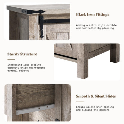 Marlowe Farmhouse Dresser Set Amerlife Rustic Gray