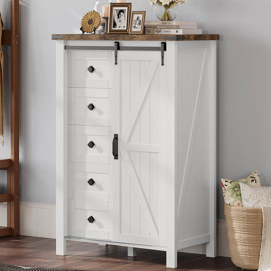Marlowe 5-Drawer Dresser Distressed White