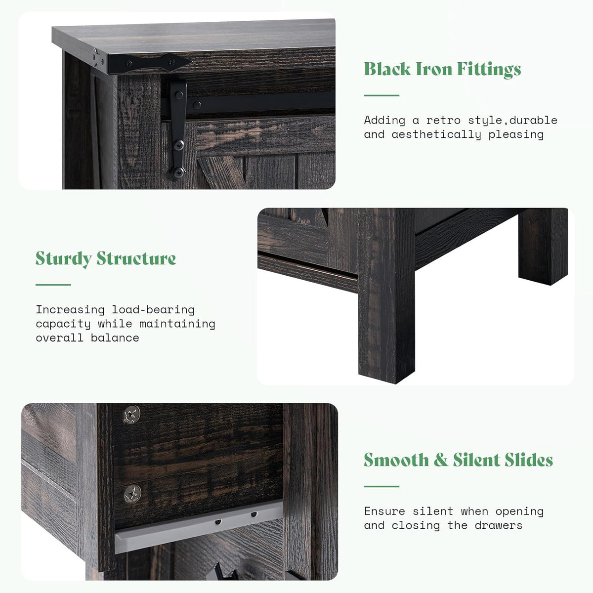 Marlowe 5-Drawer Dresser Black Oak