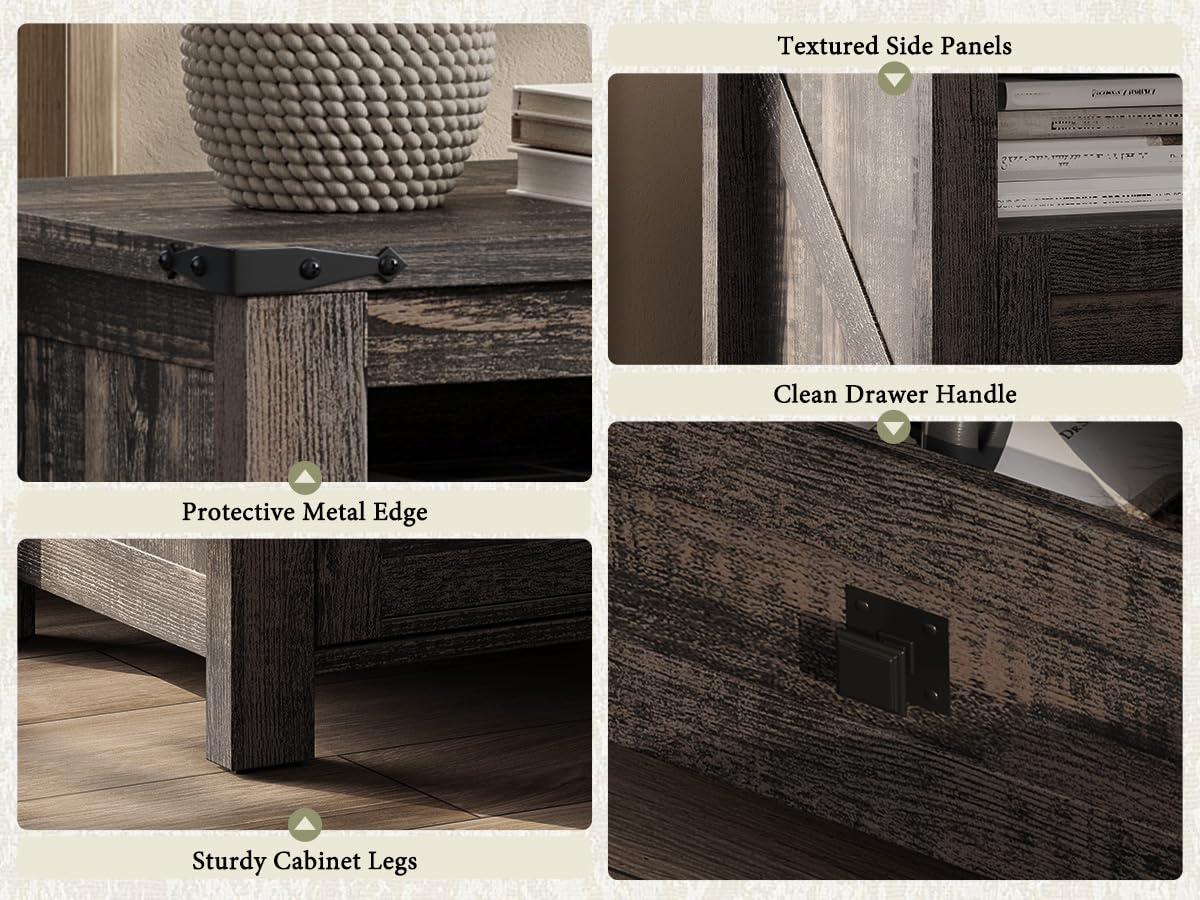 Marlowe Farmhouse Storage Set Amerlife Black Oak