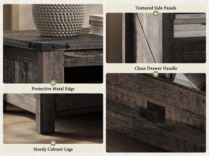 Marlowe Farmhouse Storage Set Amerlife Black Oak