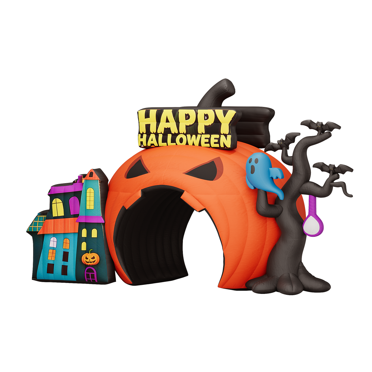 Giant Halloween Inflatable Ghost & Pumpkin-Pumpkin Arch-19.7 FT