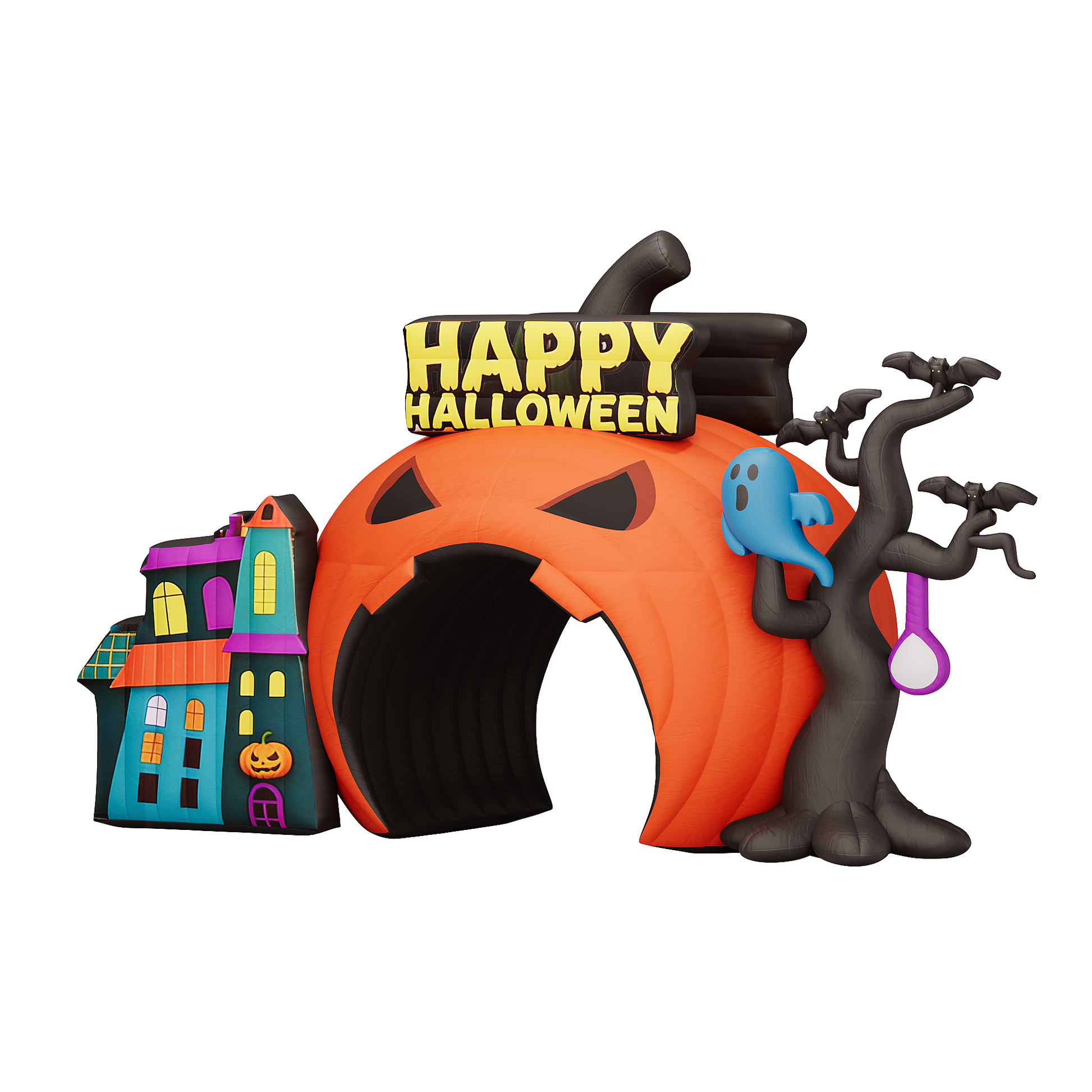 Giant Halloween Inflatable Ghost & Pumpkin-Pumpkin Arch-19.7 FT