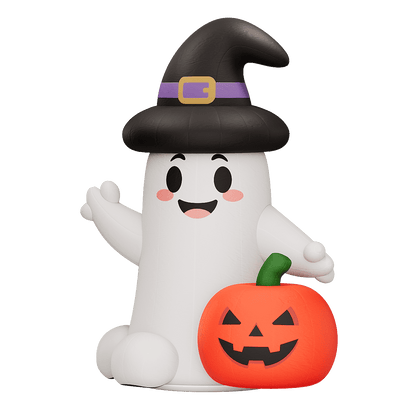 Giant Halloween Inflatable Ghost & Pumpkin-Ghost & Pumpkin Combo-19.7 FT