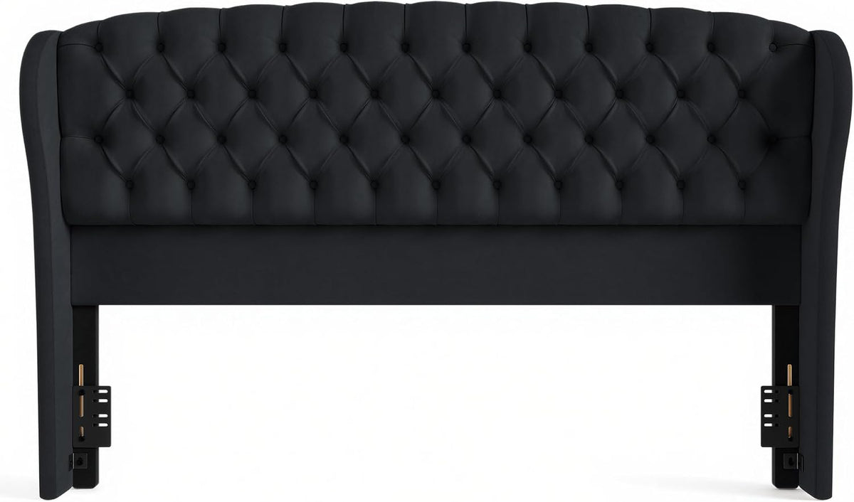 Scallop Wingback Headboard Only Amerlife Black