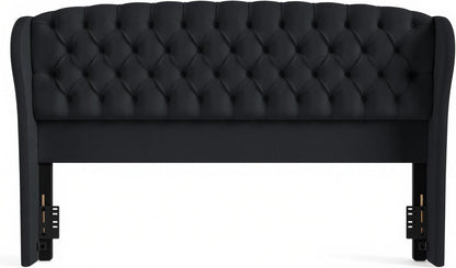 Scallop Wingback Headboard Only Amerlife Black