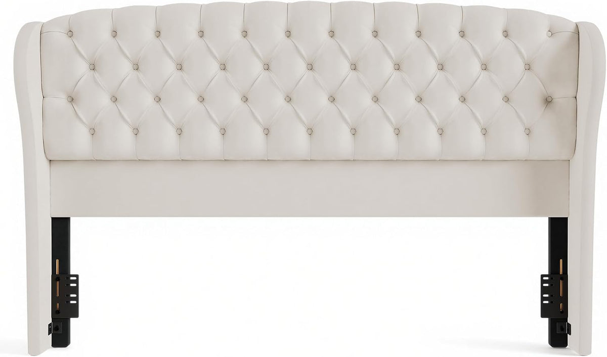 Scallop Wingback Headboard Only Amerlife Cream