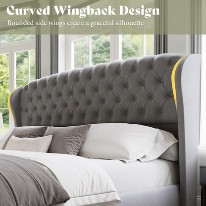 Scallop Wingback Headboard Only Amerlife Grey