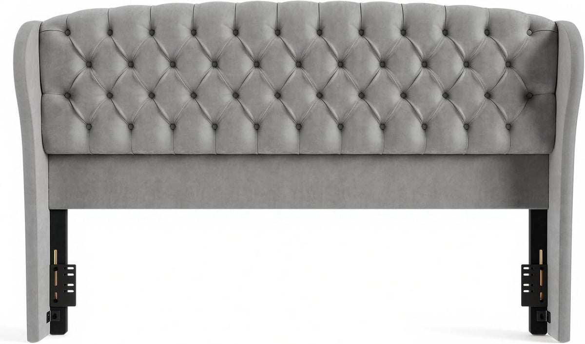 Scallop Wingback Headboard Only Amerlife Grey