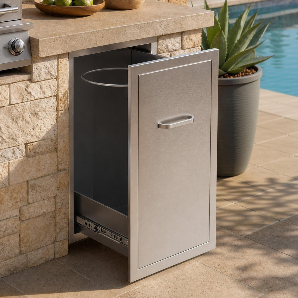 Outdoor Kitchen Access Drawers Amerlife 20" D×26" H×14" W - Trash Drawer