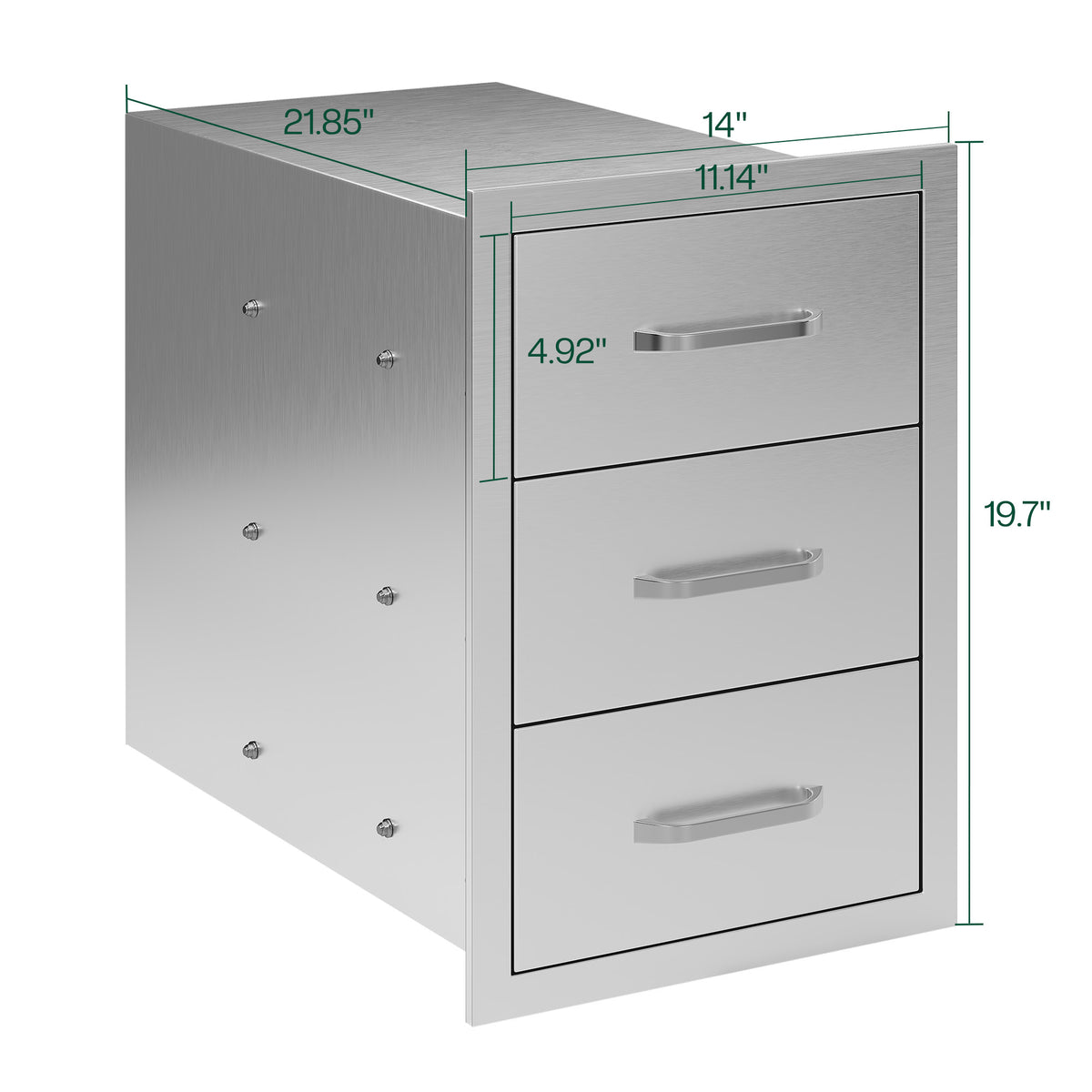 Outdoor Kitchen Access Drawers Amerlife 22" D×20" H×14" W - 3-Tier Drawer