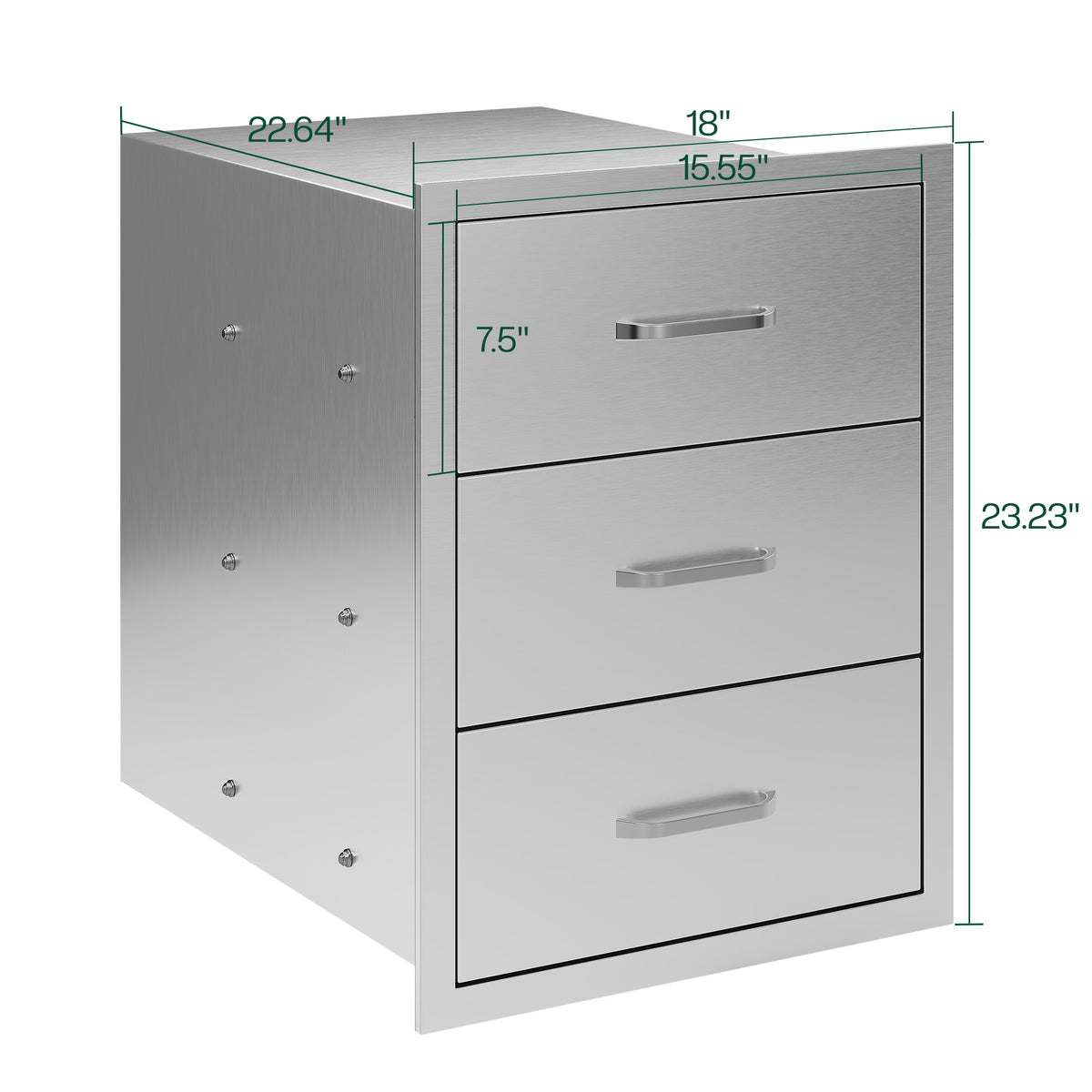 Outdoor Kitchen Access Drawers Amerlife 23" D×23" H×18" W - 3-Tier Drawer
