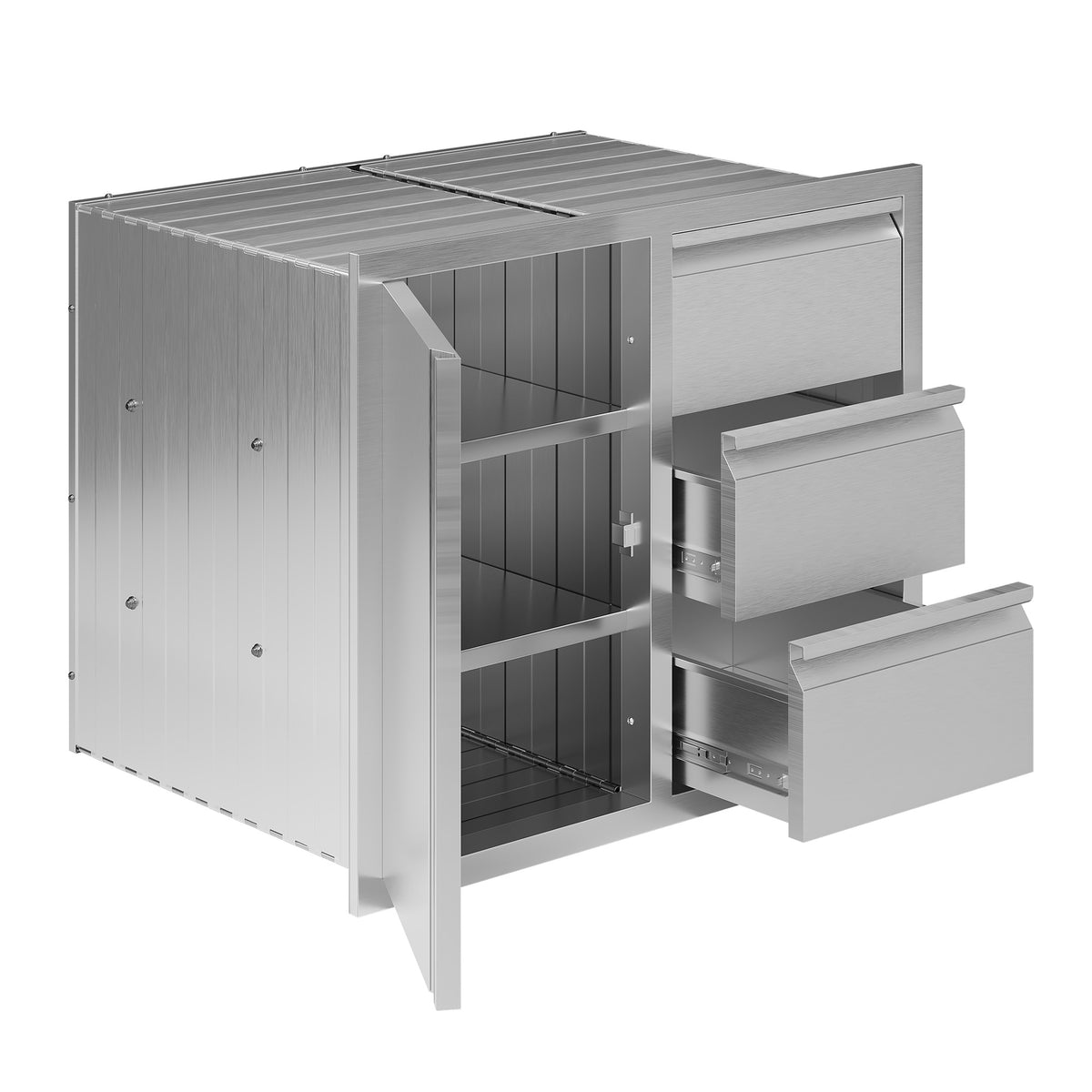 Outdoor Kitchen Access Drawers Amerlife 28 In-3-Tier Cabinet & 3-Drawer Combo