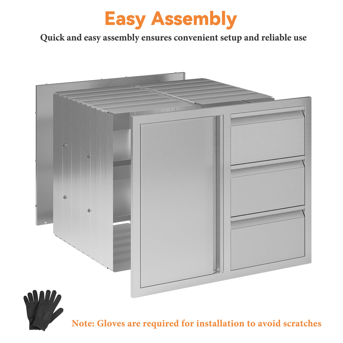Outdoor Kitchen Access Drawers Amerlife 28 In-3-Tier Cabinet & 3-Drawer Combo