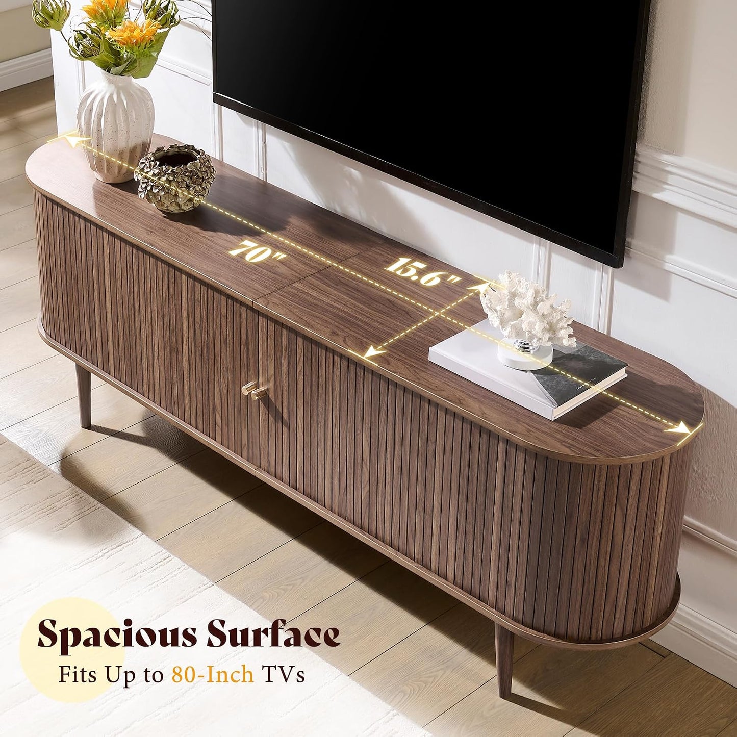 Briar 70" Mid Century TV Stand - Walnut