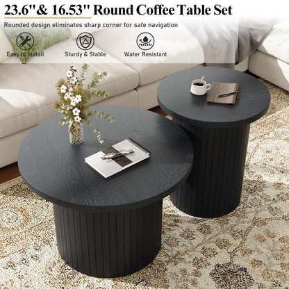 Briar Tambour Living Room Set Amerlife Black / 70"