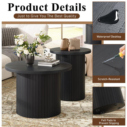 Briar Tambour Living Room Set Amerlife Black / 70"