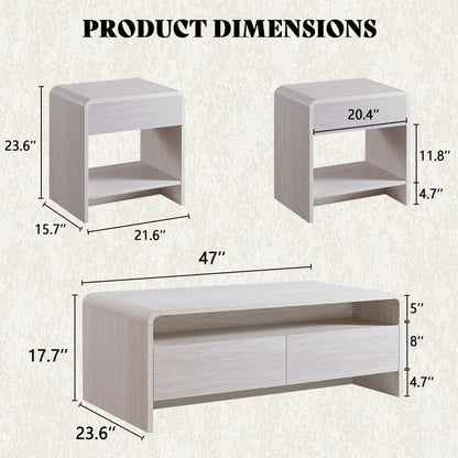 Flat Contemporary Living Room Furniture Set Amerlife White