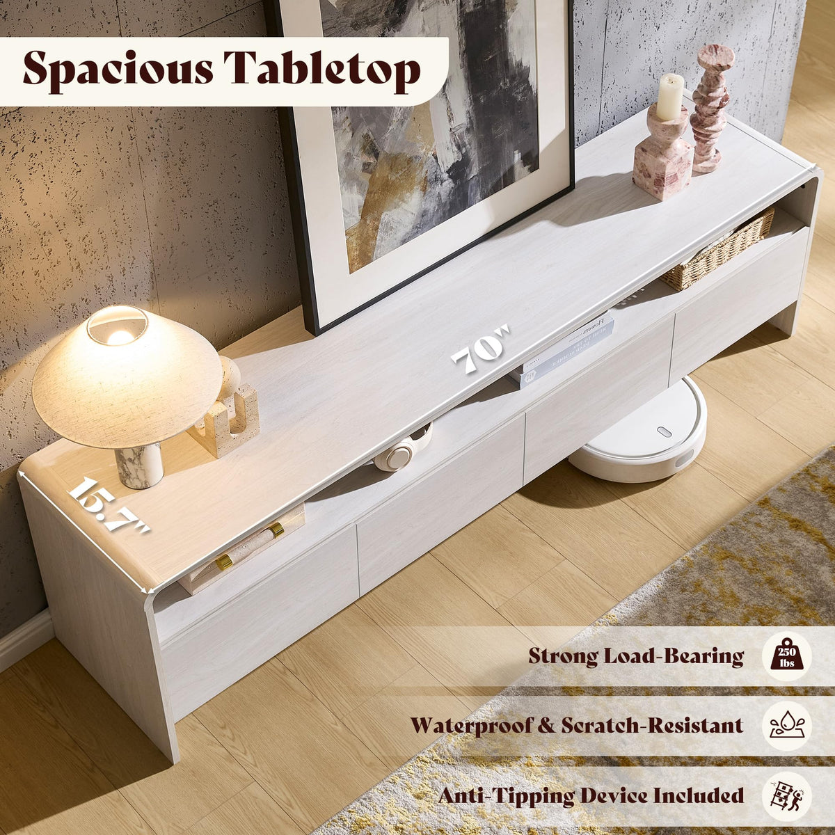 Flat Contemporary Living Room Furniture Set Amerlife White