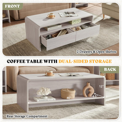 Flat Contemporary Living Room Furniture Set Amerlife White